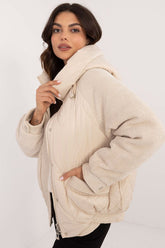 Quilted Puffer Jacket with Knit Sleeves MBM